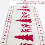 Linen Christmas Snowman Table Runner
