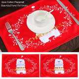 Linen Christmas Snowman Table Runner