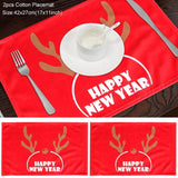 Linen Christmas Snowman Table Runner