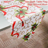 Linen Christmas Snowman Table Runner