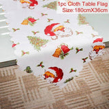 Linen Christmas Snowman Table Runner