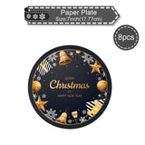 Black Gold Christmas Disposable Tableware