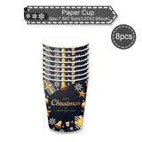 Black Gold Christmas Disposable Tableware