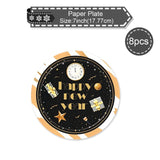 Black Gold Christmas Disposable Tableware