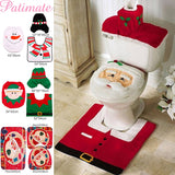 Santa Claus Rug Seat Bathroom Set Merry Christmas
