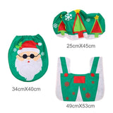 Santa Claus Rug Seat Bathroom Set Merry Christmas