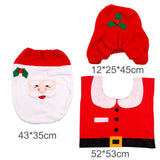 Santa Claus Rug Seat Bathroom Set Merry Christmas