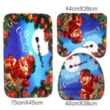 Santa Claus Rug Seat Bathroom Set Merry Christmas