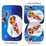 Santa Claus Rug Seat Bathroom Set Merry Christmas