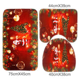 Santa Claus Rug Seat Bathroom Set Merry Christmas