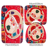 Santa Claus Rug Seat Bathroom Set Merry Christmas