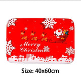 Santa Claus Rug Seat Bathroom Set Merry Christmas