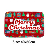 Santa Claus Rug Seat Bathroom Set Merry Christmas