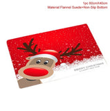 Santa Claus Rug Seat Bathroom Set Merry Christmas