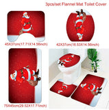 Santa Claus Rug Seat Bathroom Set Merry Christmas