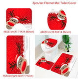 Santa Claus Rug Seat Bathroom Set Merry Christmas