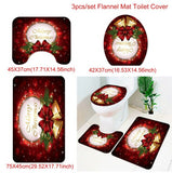 Santa Claus Rug Seat Bathroom Set Merry Christmas