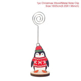 Christmas Santa Claus Snowman Wooden Ornament