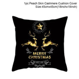 Merry Christmas Blackgold Cushion Cover
