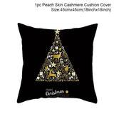 Merry Christmas Blackgold Cushion Cover