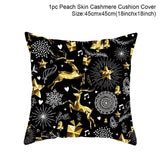 Merry Christmas Blackgold Cushion Cover