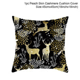 Merry Christmas Blackgold Cushion Cover