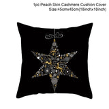 Merry Christmas Blackgold Cushion Cover