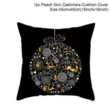 Merry Christmas Blackgold Cushion Cover