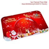 Christmas Santa Claus Snowman Flannel Carpet