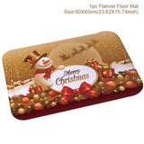 Christmas Santa Claus Snowman Flannel Carpet