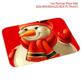 Christmas Santa Claus Snowman Flannel Carpet