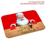 Christmas Santa Claus Snowman Flannel Carpet