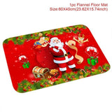 Christmas Santa Claus Snowman Flannel Carpet