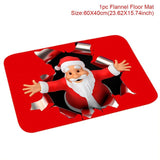 Christmas Santa Claus Snowman Flannel Carpet