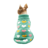 Dog Cat Knit Sweater Heart Design Cute