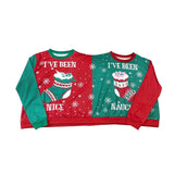 Two Person Letter Print Couples Pullover